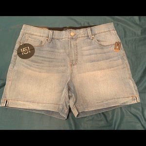 Women’s mid length denim shorts